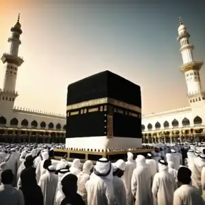 Eine Illustration der Kaaba, dem zentralen Heiligtum des Islams.